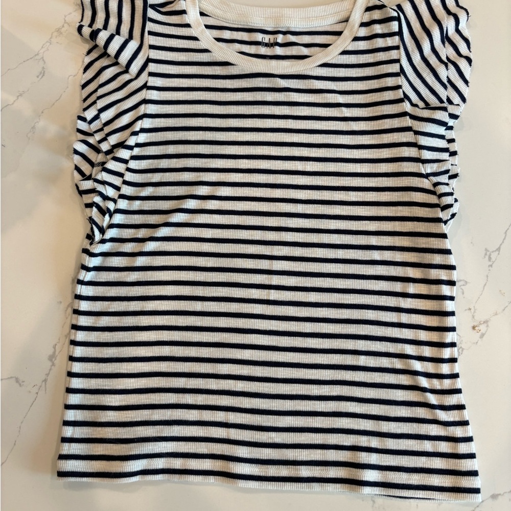 GAP Navy & White Striped Short Sleeve Tee